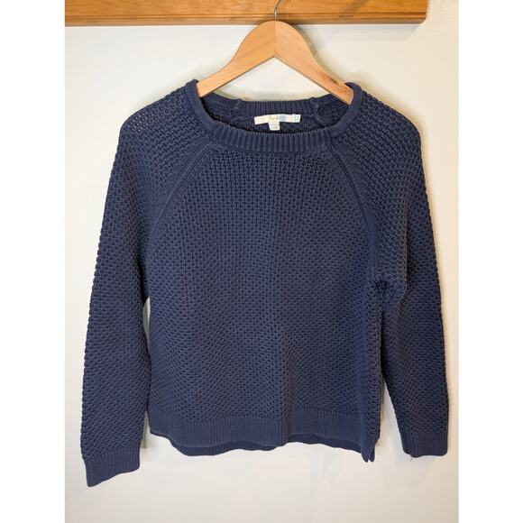 Boden Sweaters - Boden Women's US 10 Navy Blue Textured Knit Sweater Cotton Pullover